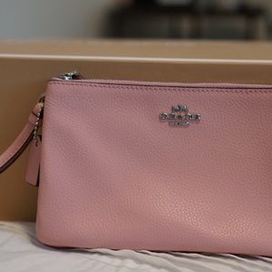 Coach Double Zip Wallet Pink